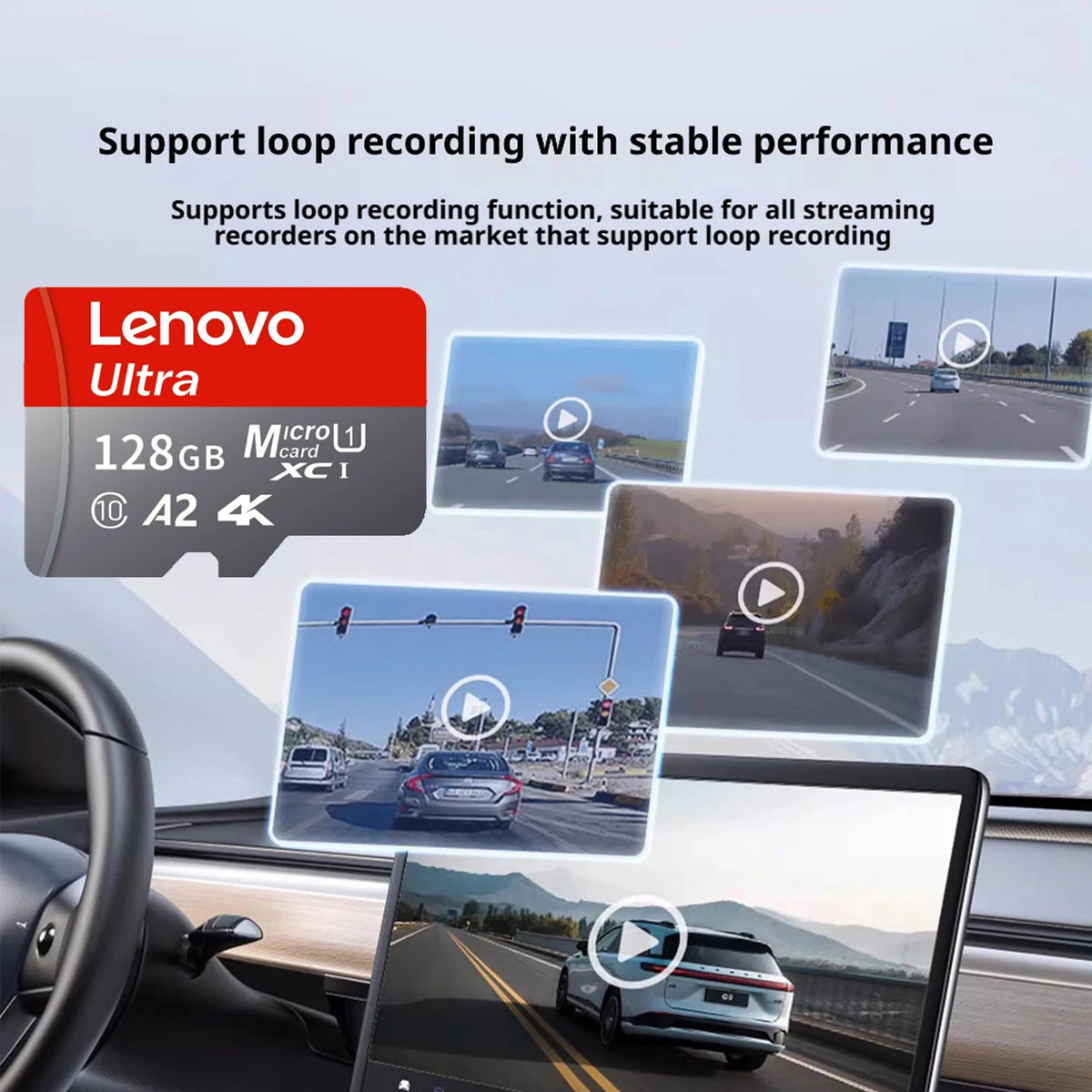 Lenovo High Speed Micro SD Card 512GB A2 U3 V30 Memory Card With Adapter For DJI Drone GoPro Camera 128GB 256GB TF Flash Cards