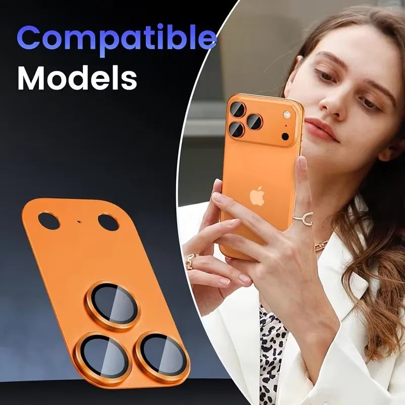 1pc Protective Film for iPhone 17 18 Pro Max/iPhone 17 18 Pro/17 Air 18 Fold Full Coverage Camera Lens Protector Metal Frame
