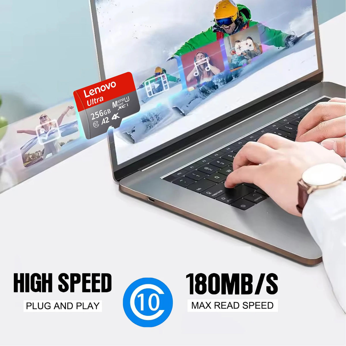 Lenovo High Speed Micro SD Card 512GB A2 U3 V30 Memory Card With Adapter For DJI Drone GoPro Camera 128GB 256GB TF Flash Cards